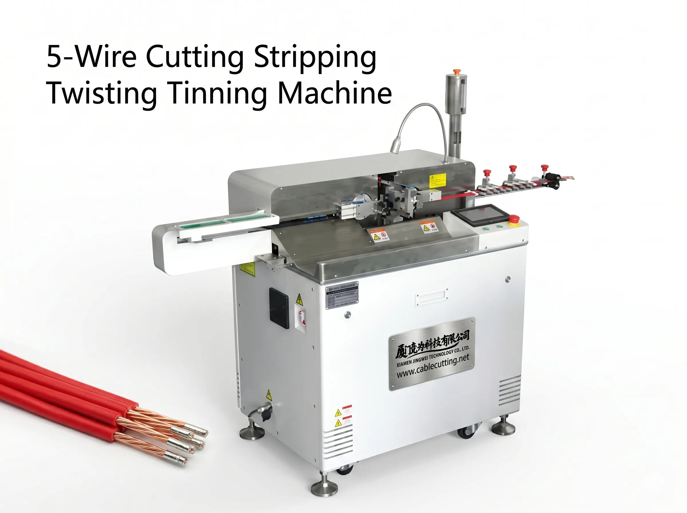 Máy Xử Lý Dây Điện Tự Động 5 Đầu Kép - Giải Pháp Gia Công Dây Cáp Chính Xác Từ JINGWEI