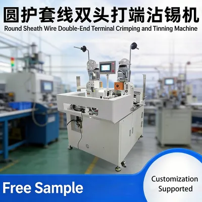Máy uốn và thiếc hóa đầu cáp bọc tròn hai đầu JW-RSCT