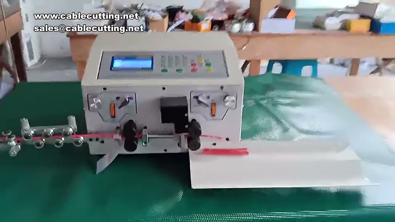 Máy tuốt dây tự động 800W, bóc vỏ kép, cắt dây 0-100mm, cho dây 0.3-25mm², điều khiển máy tính