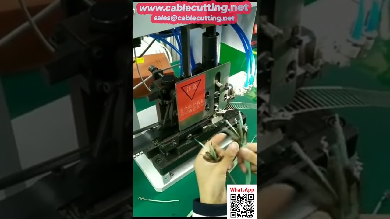 Máy tuốt dây và bấm đầu cáp tự động băng tải kép, khuôn đa năng – Tối ưu sản xuất