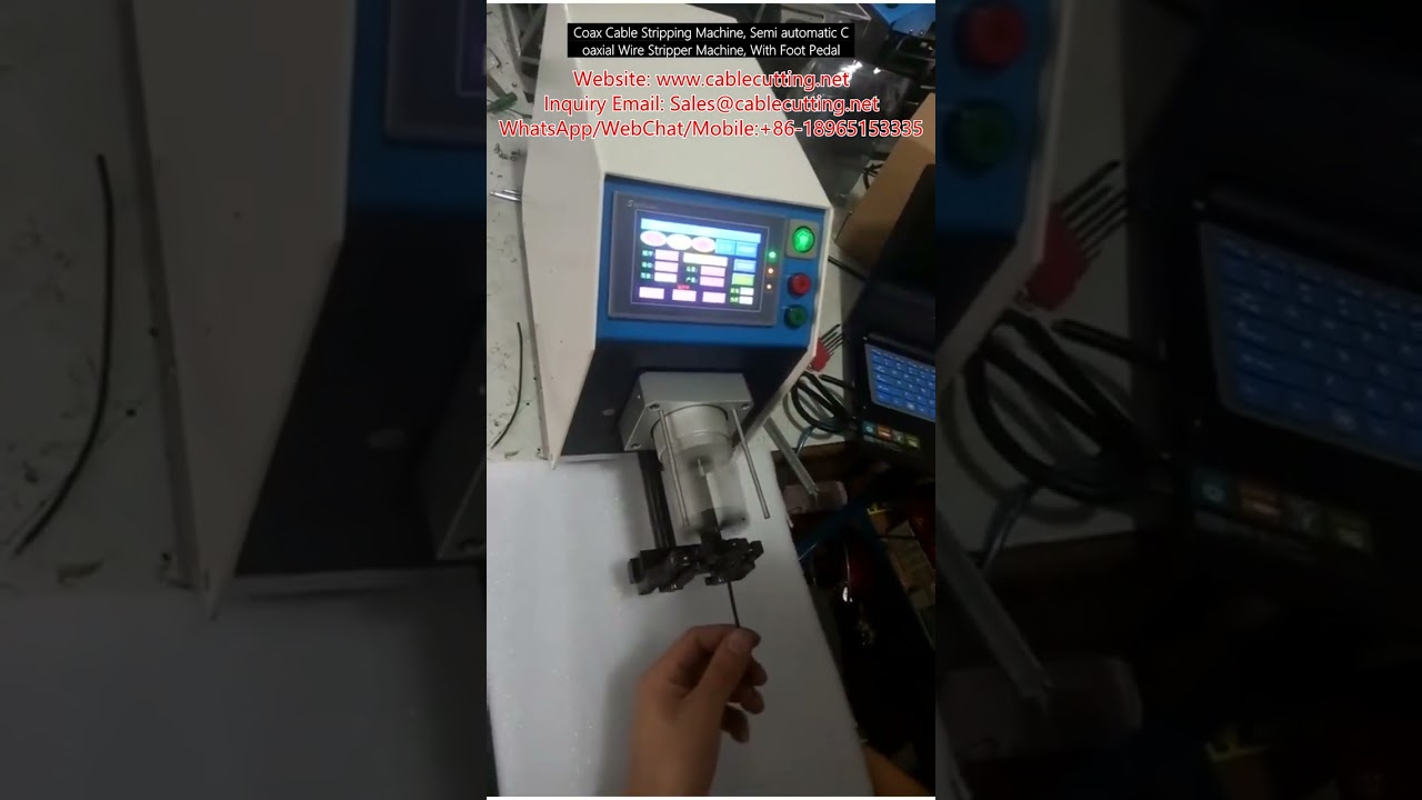 Máy tuốt vỏ cáp đồng trục bán tự động - Bàn đạp chân, tăng năng suất