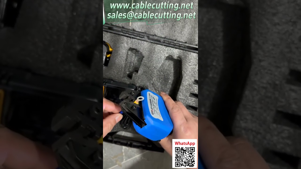 Kìm bấm đầu cos pin Lithium - Dụng cụ bấm cáp di động ngoài trời, thay khuôn linh hoạt, kèm 2 pin