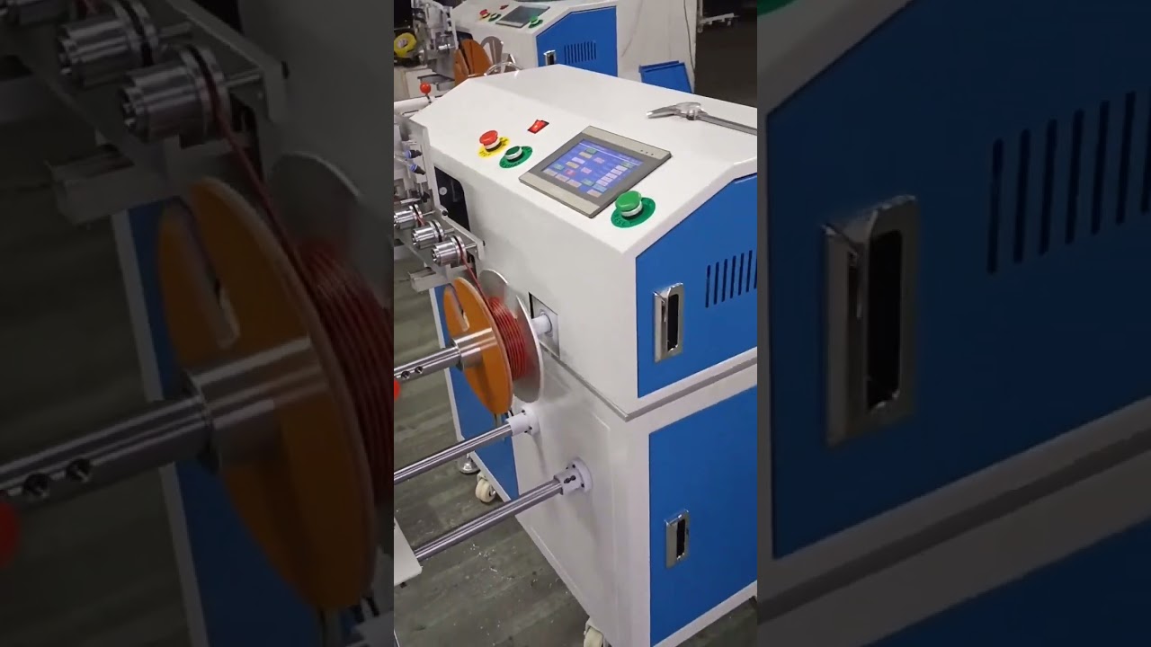 Máy Đếm Mét, Cắt & Cuộn Dây Tự Động Cho Cáp Đôi Đỏ Đen 1m – Tối Ưu Sản Xuất