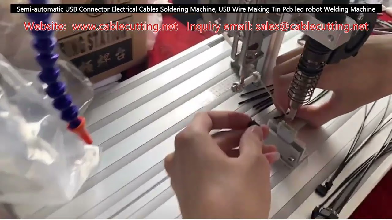 Máy hàn bán tự động đầu nối USB, dây cáp điện – Thiết bị hàn thiếc PCB LED robot