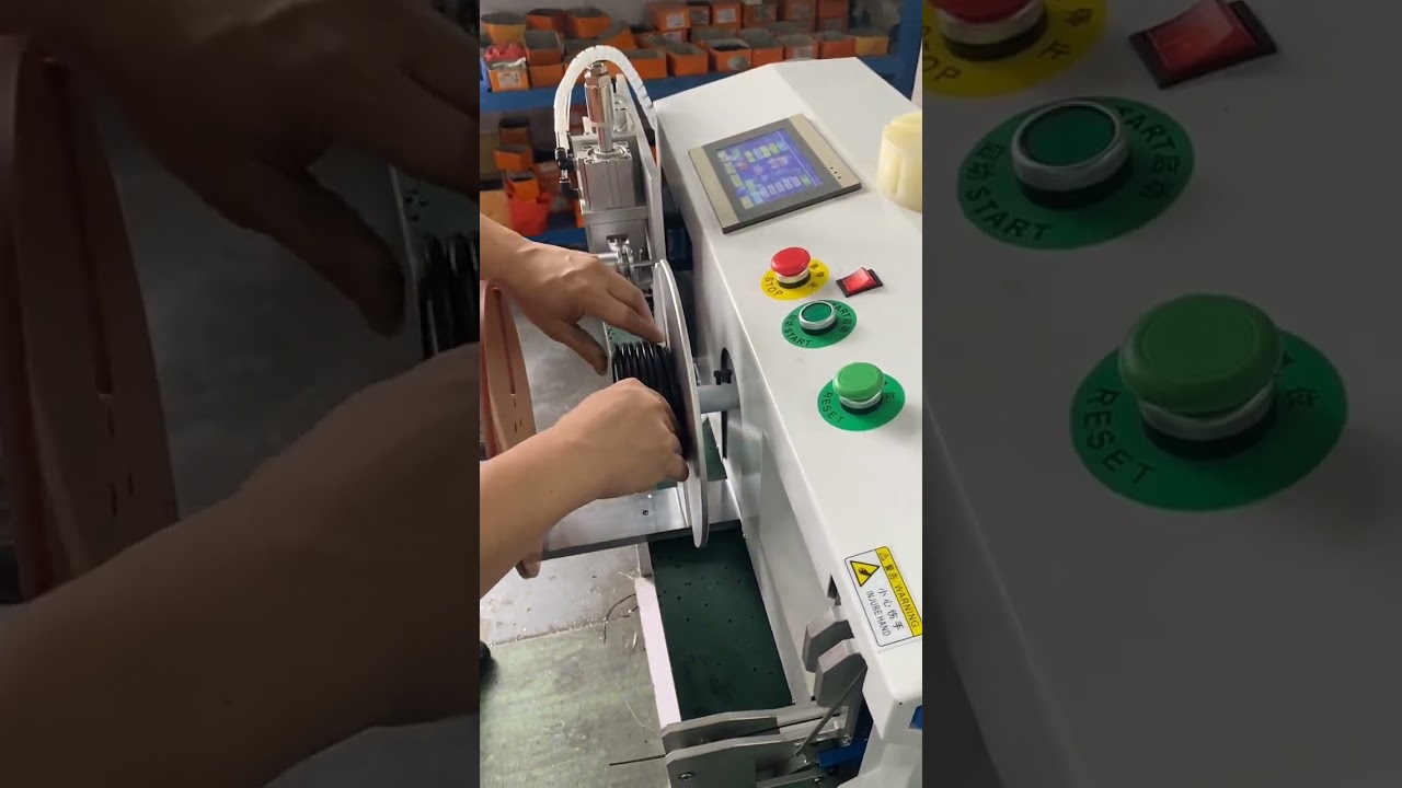 Máy tự động đếm mét, cắt, quấn và buộc dây cuộn lớn – Giải pháp đóng gói dây công nghiệp