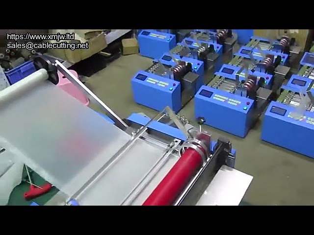 Automatic Back Sheet Film Cutting Machine Elastic Webbing Cutter Machine Weaving Tube Cut
