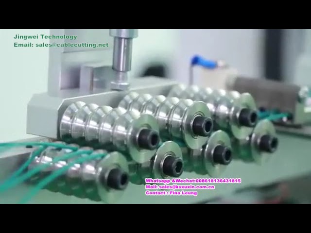 Máy hàn thiếc và ép đầu cos tự động 5 đầu 2500 sản phẩm/giờ – Tối ưu sản xuất dây cáp