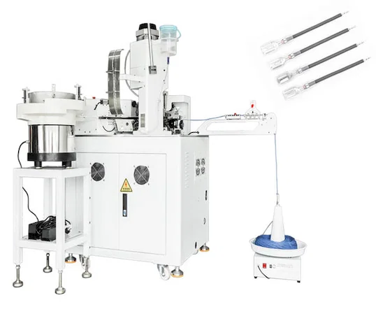 Máy Luồn Vỏ Bọc Cáp Xoắn Nhúng Thiếc Tự Động - Máy Bấm Cos Dây Tự Động